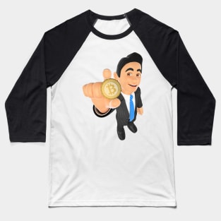 3D Bitcoin Investor Baseball T-Shirt